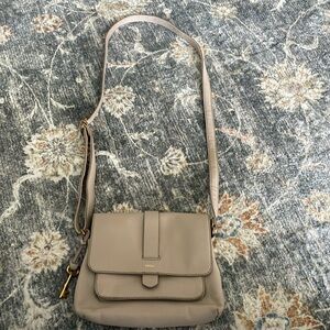 Fossil leather crossbody purse. Taupe in good used condition.